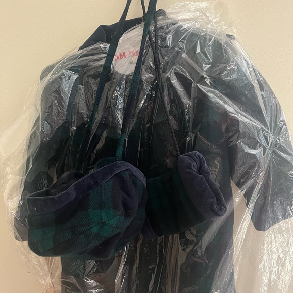 Vintage Plaid Kids Coat & hat- Green and Navy - Picture 3 of 6